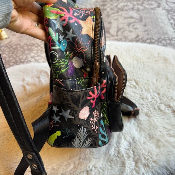 Loungefly Disney Ariel The Little Mermaid Mini Backpack Flounder & Sebastian - Picture 6 of 10